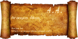Aranyos Ákos névjegykártya