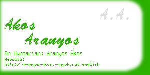 akos aranyos business card
